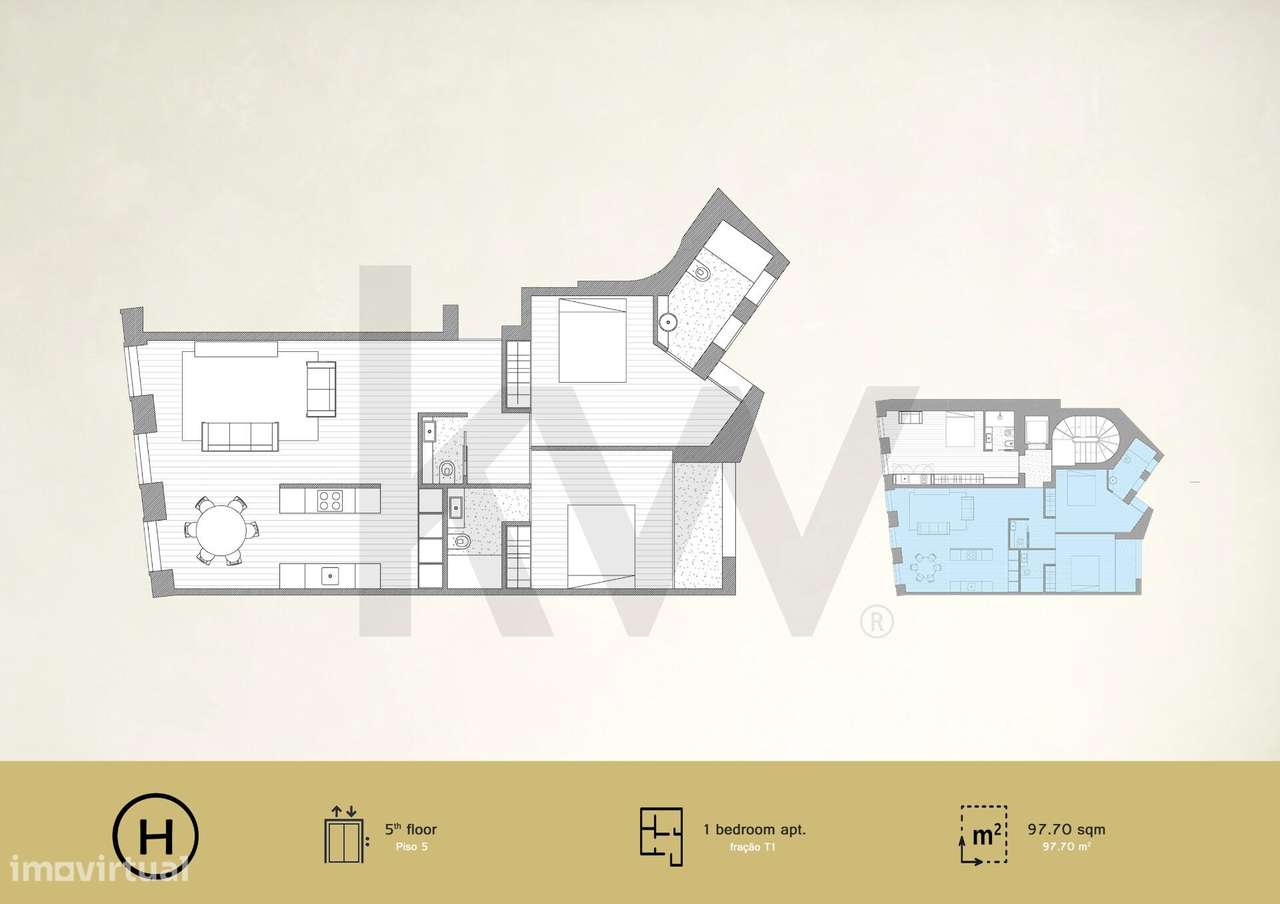Apartamento T2 com 94,2 m2 no 5.º andar | Empreendimento novo no Porto - Grande imagem: 4/11