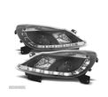 FARÓIS LUZ DIURNA LED COM PROJETOR PARA OPEL CORSA D 06-10 FUNDO PRETO - 1