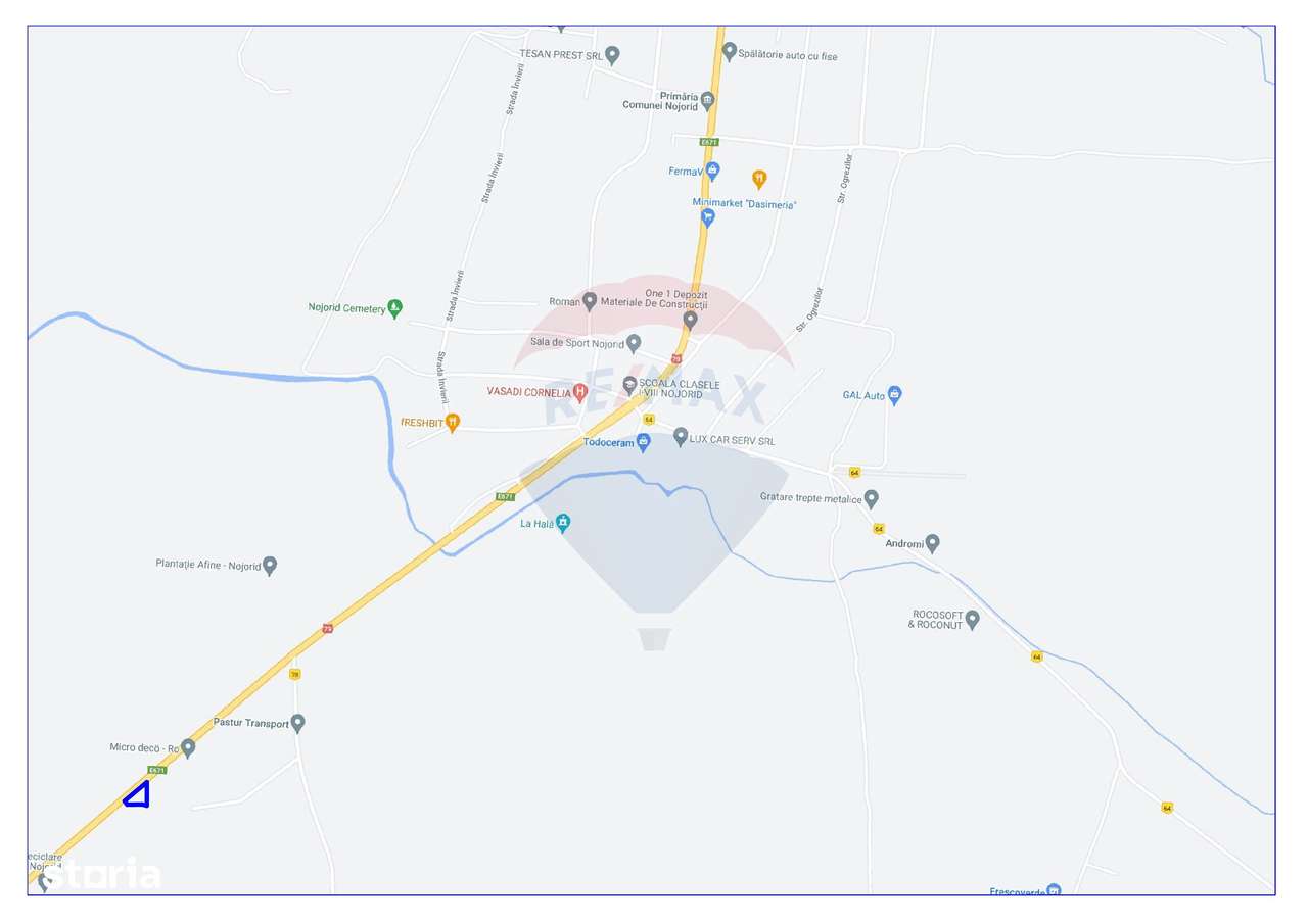 Teren 1 503 mp de vânzare, Nojorid , Soseaua DN79 - Imagine principală: 2/4