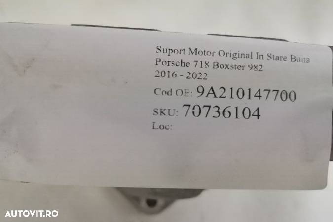 Suport Motor Original In Stare Buna Porsche 718 Boxster 982 2016 2017 - 7