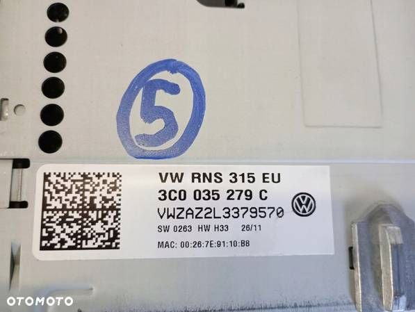 RADIO CD NAVIGACJA VW PASSAT TIGUAN GOLF TOURAN 3C8035279B S G C RNS 315 - 13