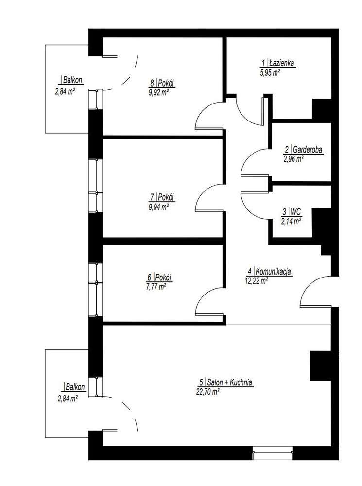 4 pokoje, 2 balkony, tereny zielone-6