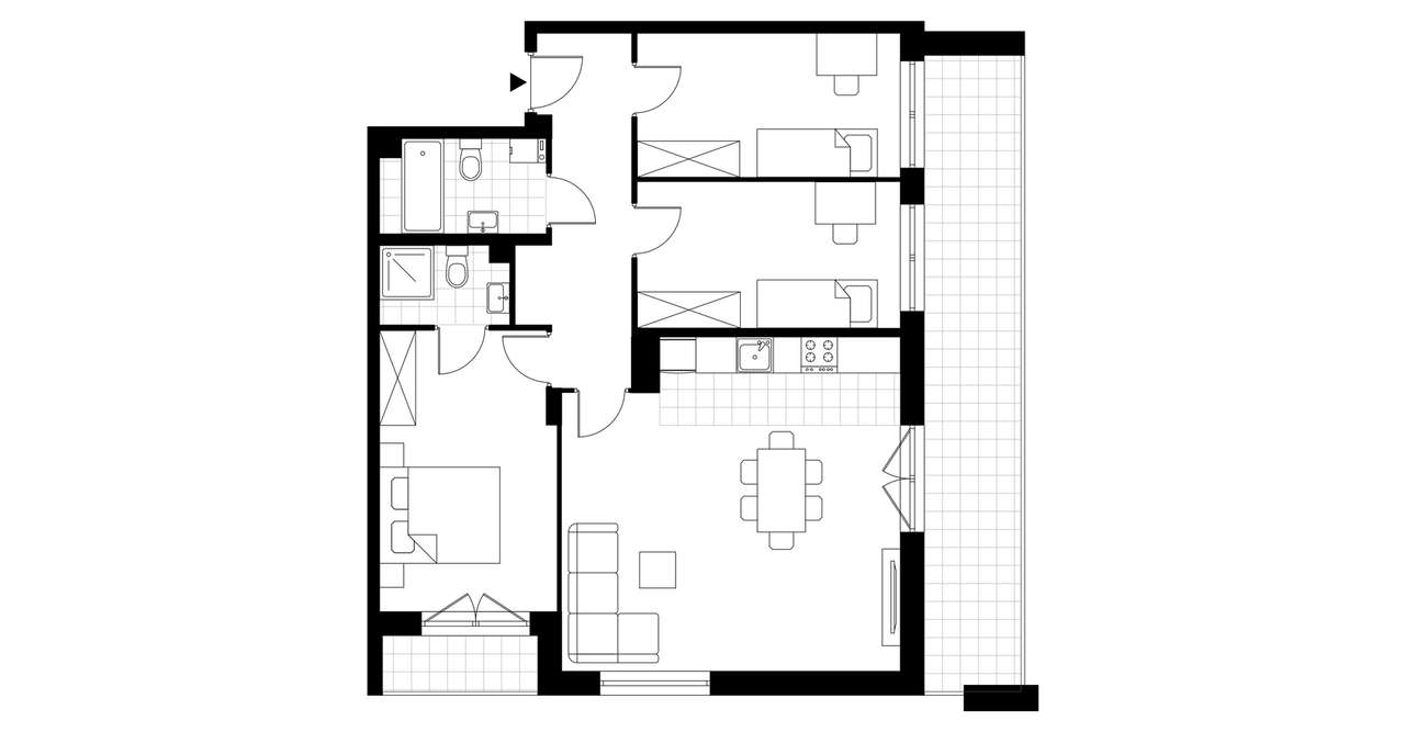 4-pokojowe mieszkanie 77m2 + 2 balkony - Pełny obrazek: 4/9