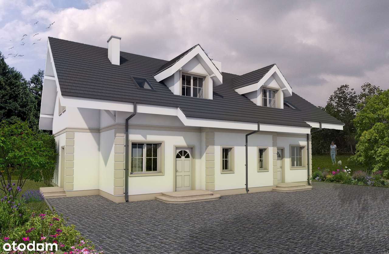 Nowoczesny bliźniak z dużym ogrodem | Komorniki | pompa ciepła |-1