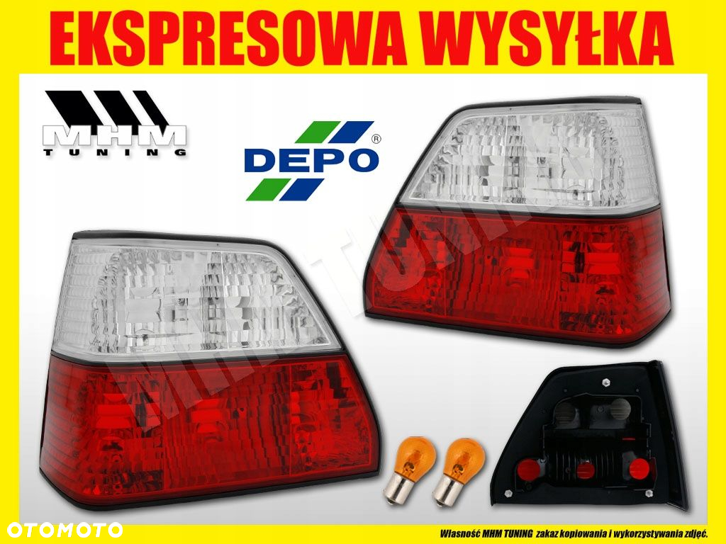 Lampy tyl Red White Biało Czerwone VW Golf II 2 - 2