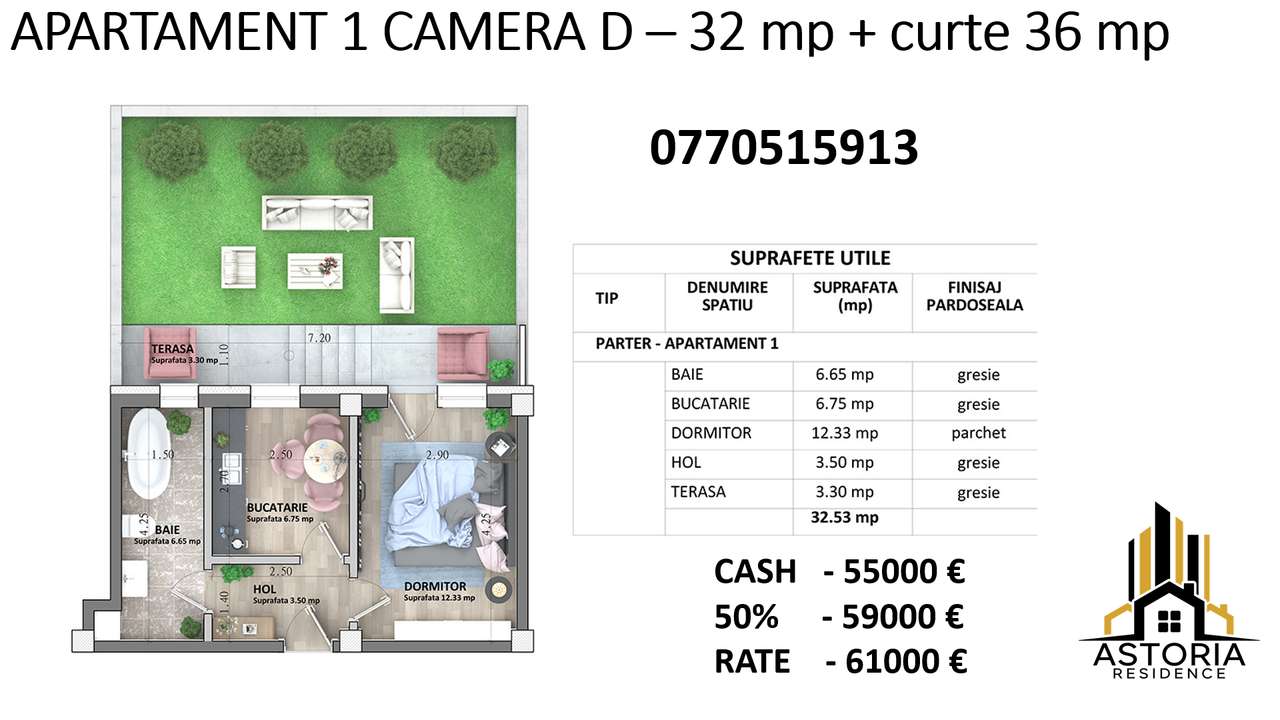 DISCOUNT 6% Astoria Residence Apartamente 1 - 2 camere  Lunca Cetatuii-17