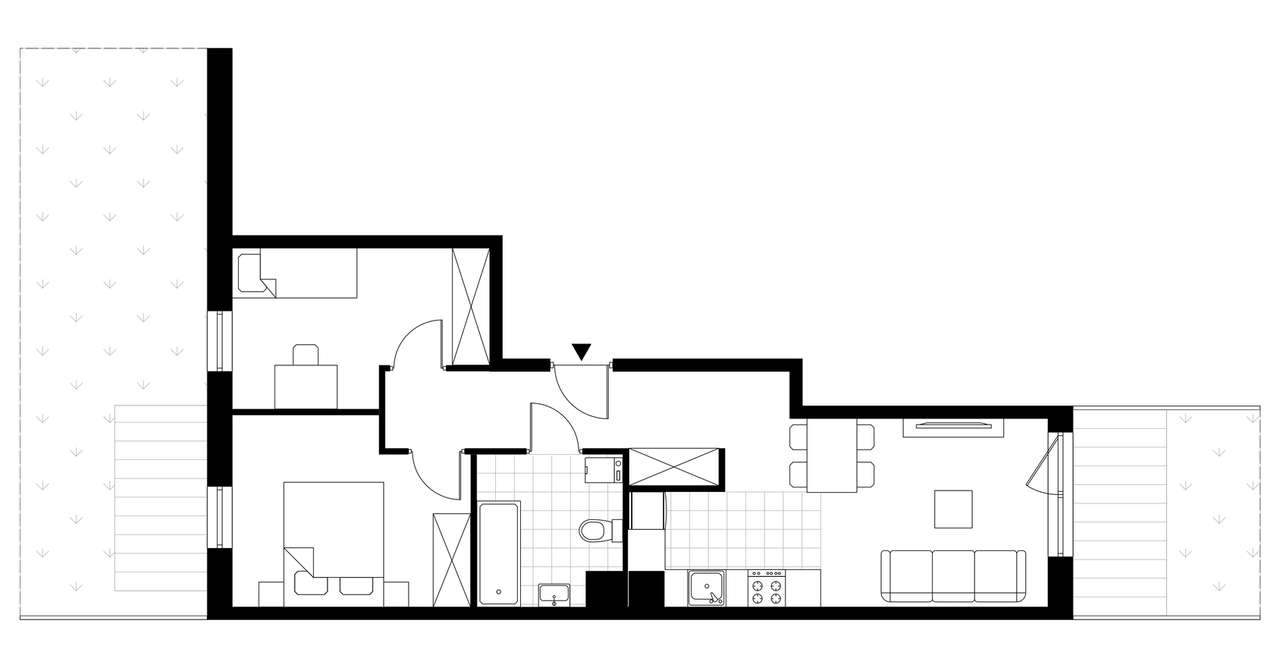3-pokojowe mieszkanie 52m2 + 2 ogródki - Pełny obrazek: 3/8