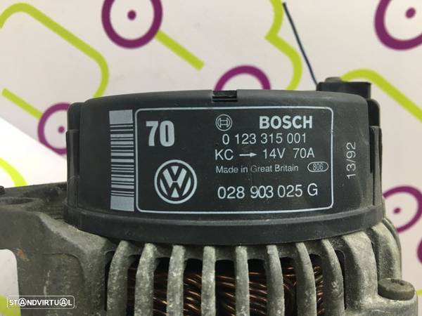 Alternador Volkswagen Golf III 1.4 i 60Cv de 1993	- Ref: 0123315001- NO50153 - 3