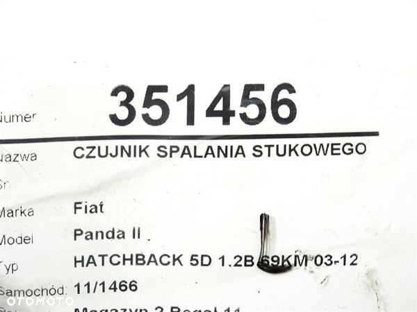 CZUJNIK SPALANIA STUKOWEGO FIAT PANDA Nadwozie pełne / liftback (169_) 2004 - 2022 1.2 51 kW [69 - 4