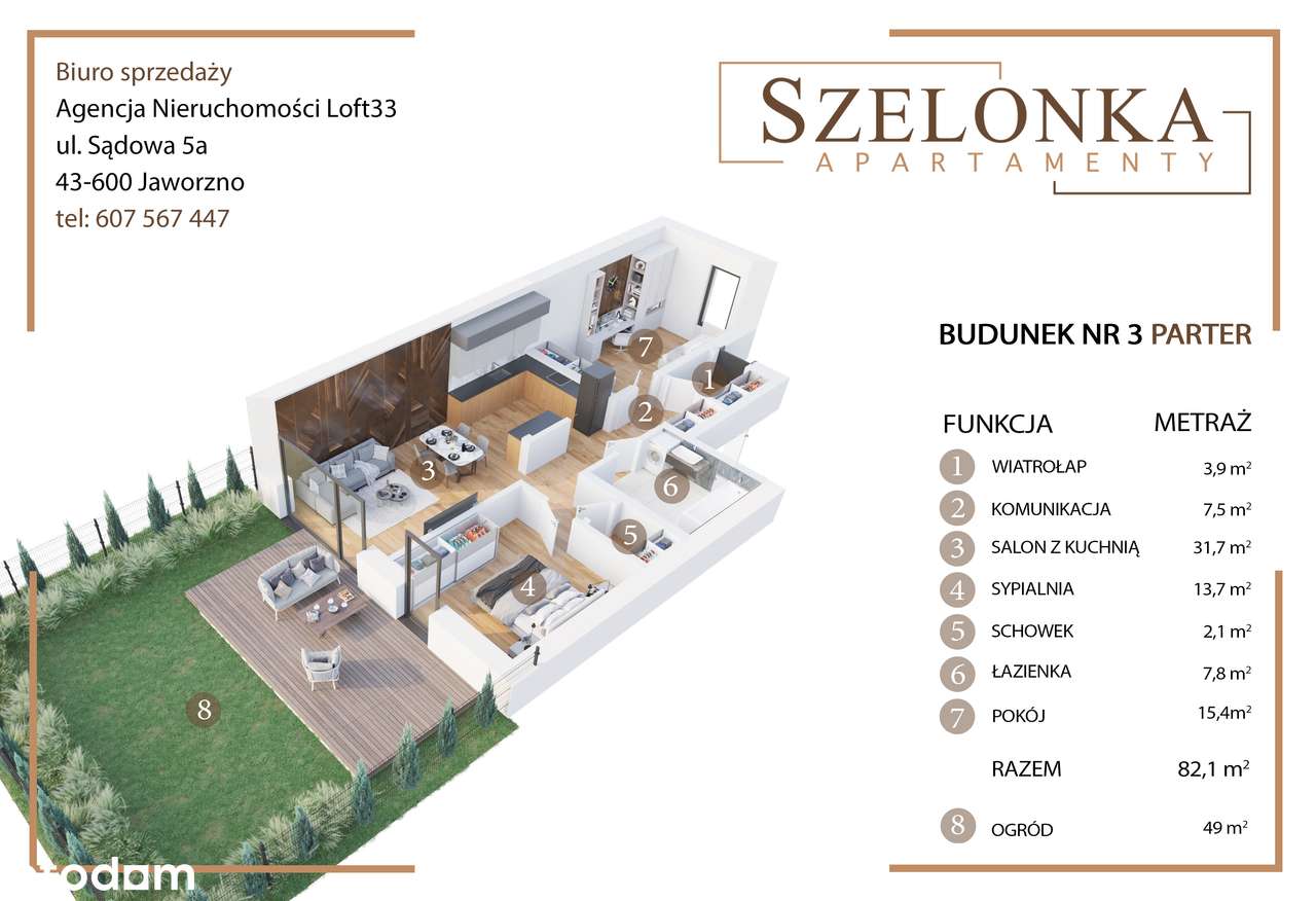 Nowoczesny trzypokojowy apartament z ogrodem i parkingiem-5