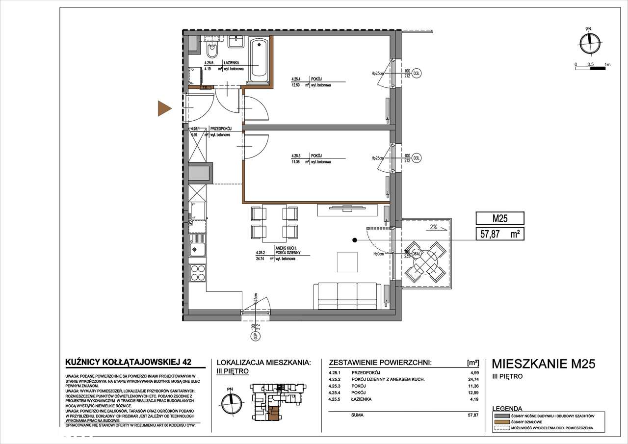 Kuźnicy Kołłątajowskiej 42 | mieszkanie 3-pok.| 25 - Pełny obrazek: 3/8