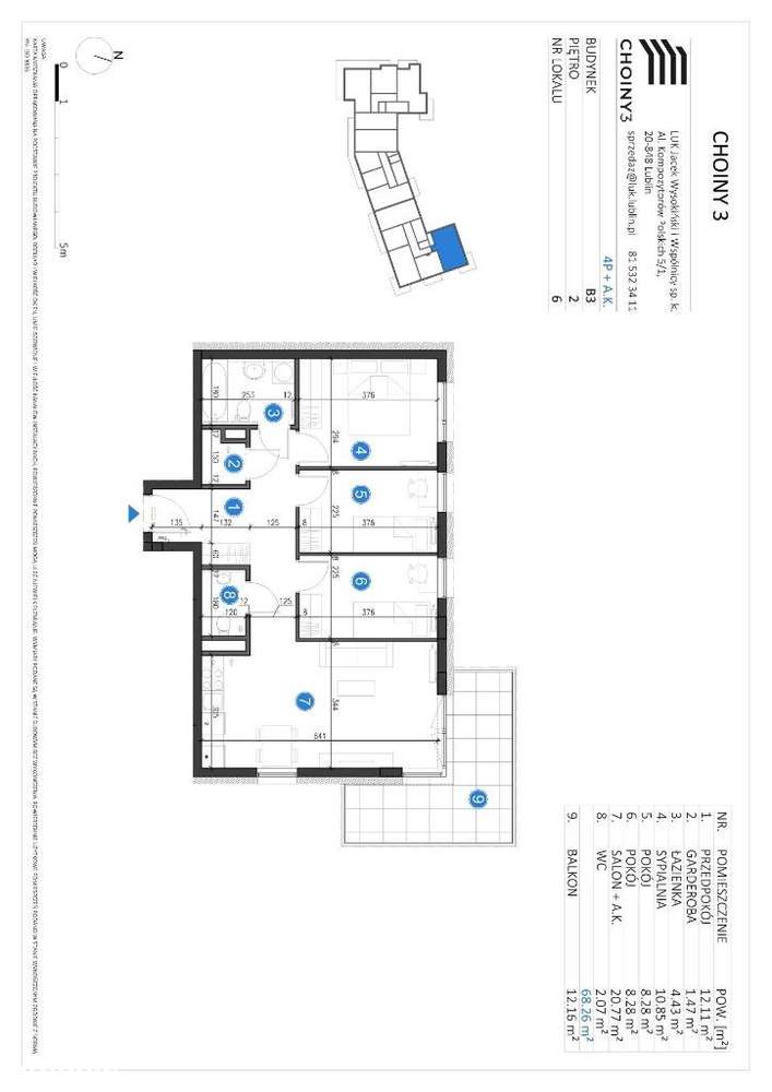 B3 Mieszkanie nr 6 - Pełny obrazek: 3/8