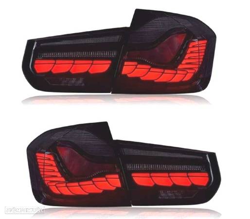 FAROLINS FULL LED PARA BMW SERIE 3 F30 13-18 LIGHT BAR OLED FUMADO - 4