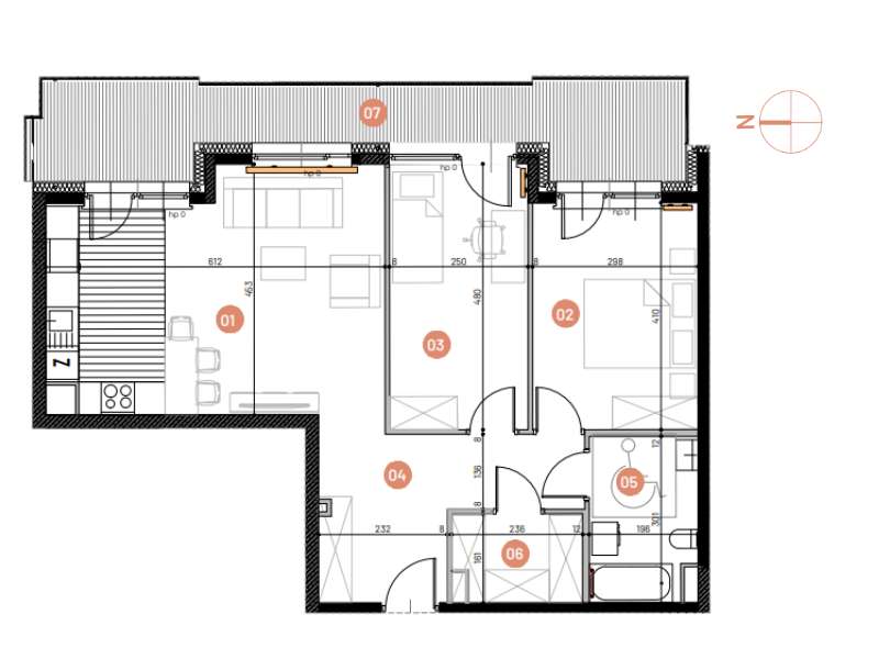 Mieszkanie, 68.19m², 3 pokoje, 3 piętro, B-KLM14-LM22, Nowe Horyzonty - Pełny obrazek: 2/14