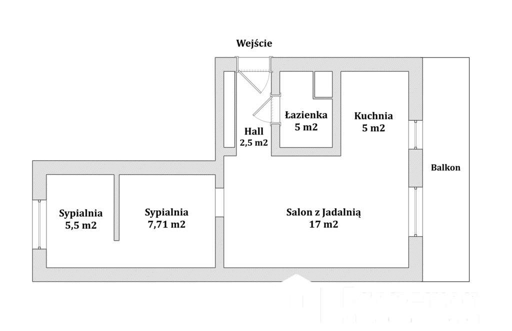 Mieszkanie 2 pokoje 42,7 m2 Trzcińska Skierniewice-7
