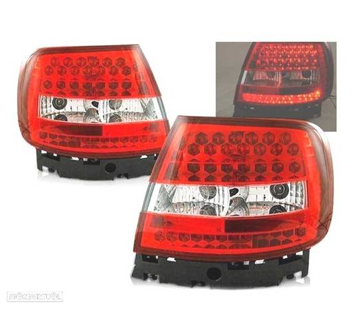 FAROLINS TRASEIROS LED PARA AUDI A4 94-00 VERMELHO BRANCO - 1