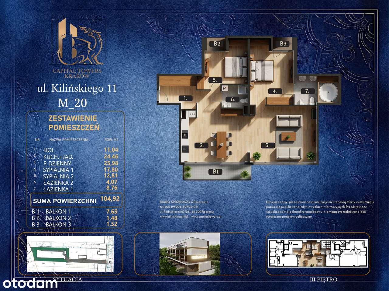 Sprzedane | Apartament 104,92m² blisko centrum Krakowa Kilińskiego 11 (lokal 20)