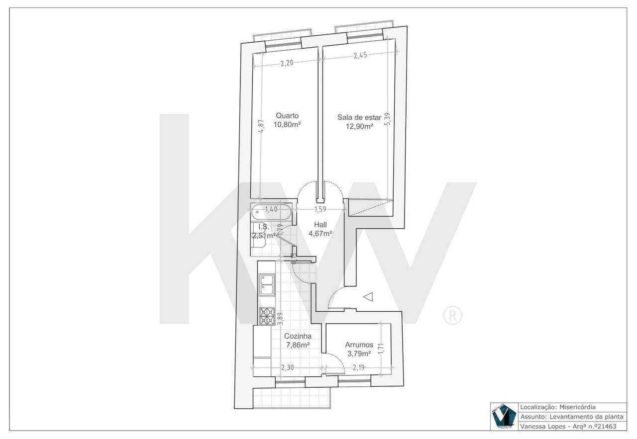 Apartamento T1+1 em bom estado de conservação - Misericórdia-6