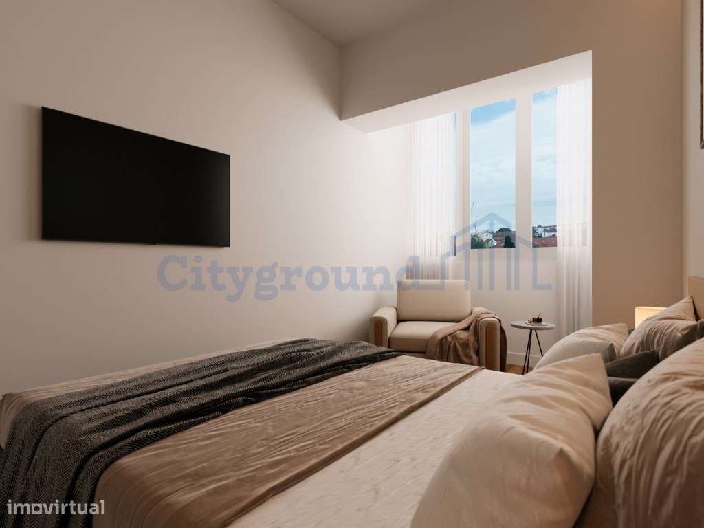 Apartamento T2 com varanda e vista de Rio - totalmente renovado-7