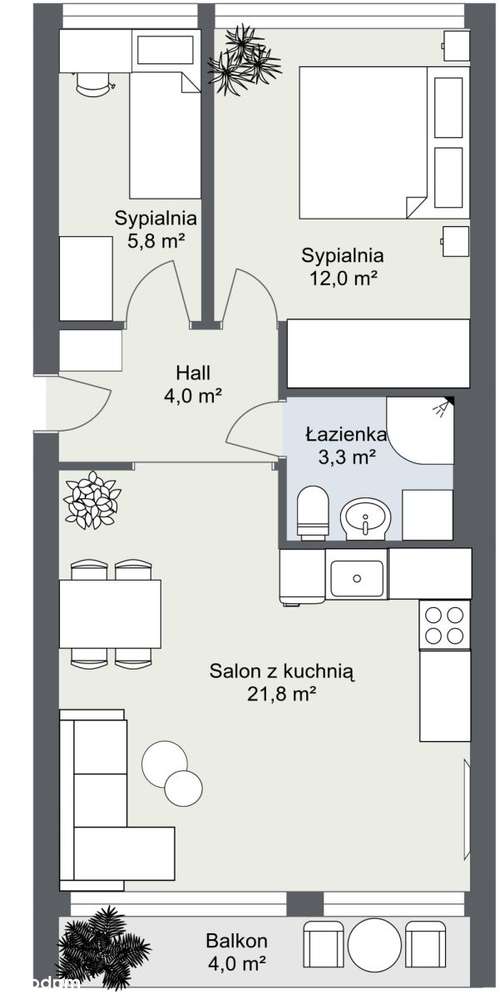 Trzypokojowe mieszkanie w Centrum-11