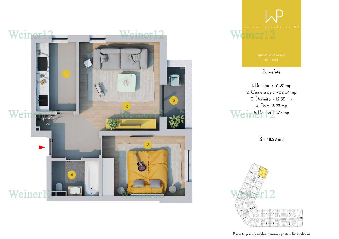 Apartament 2 camere Decomandat Direct Dezvoltator VestGroup TVA INCLUS-15