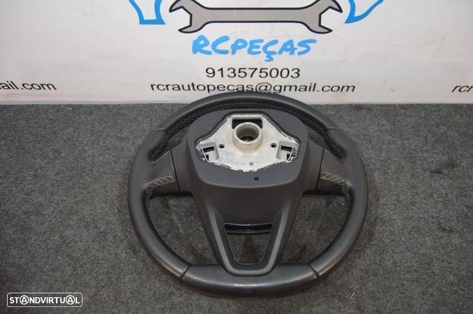 VOLANTE GUIADOR COMPLETO SEAT LEON 5F PELE COMANDOS MULTIFUNÇÕES AIRBAG IBIZA 6F - 6