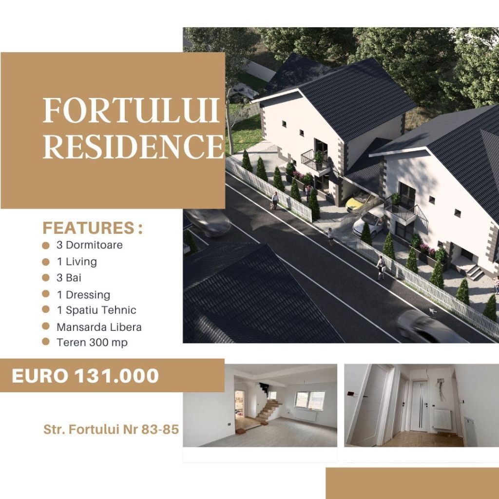 Complex Fortului Residence 44 de case 175mp utili + teren 300mp