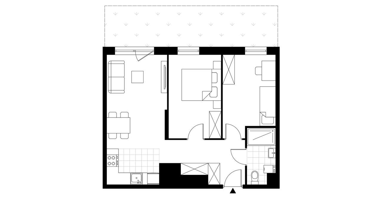3-pokojowe mieszkanie 53m2 + ogródek - Pełny obrazek: 3/6