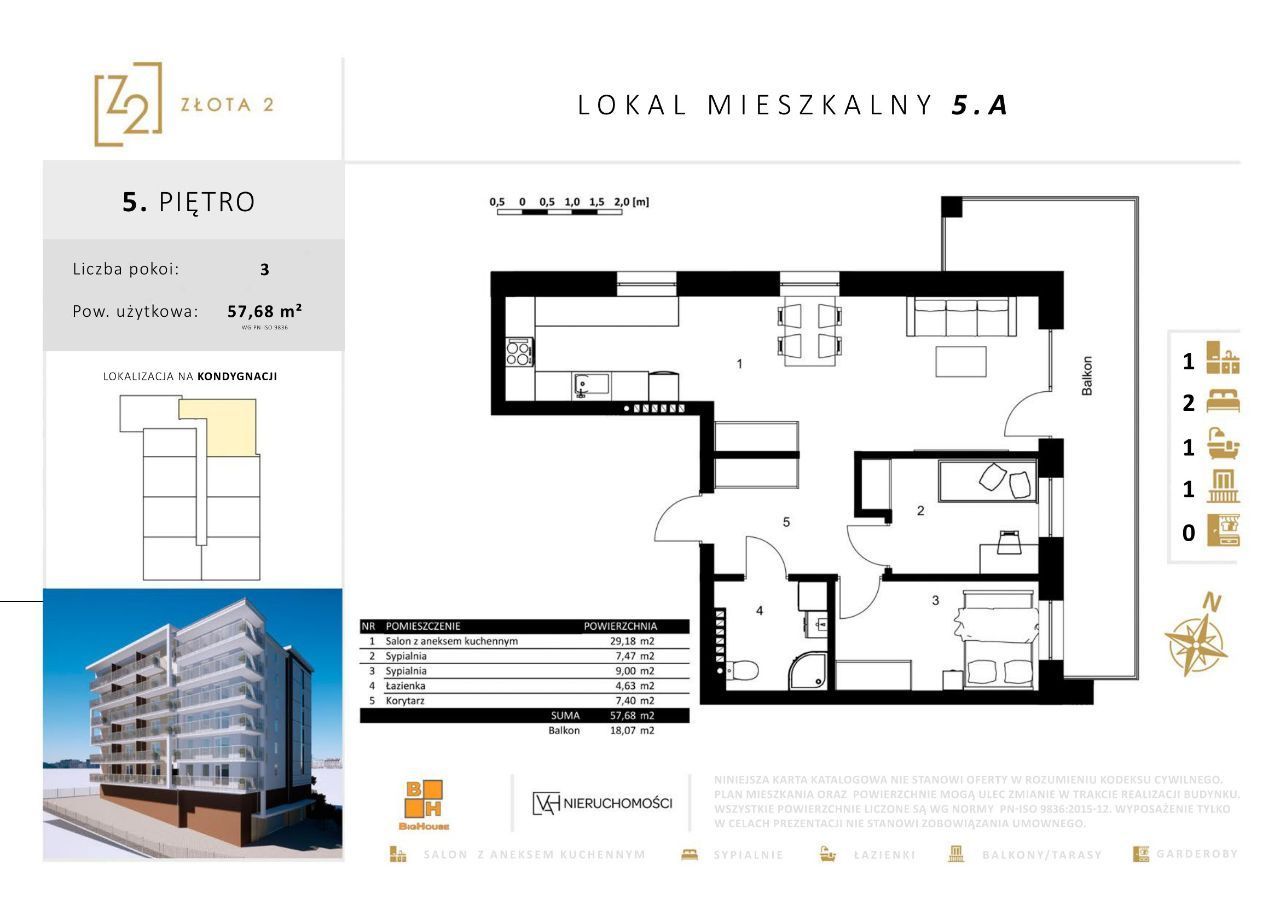 Złota 2 | 5A - 57,68 m2