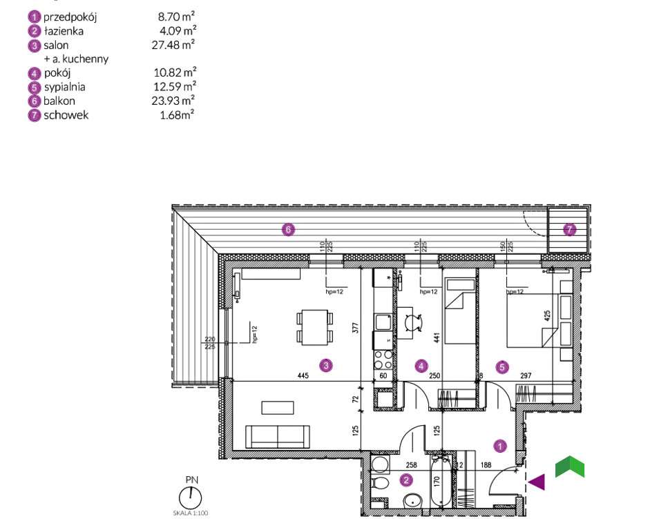 3 pokoje z dużym balkonem- gotowa inwestycja - Pełny obrazek: 4/10
