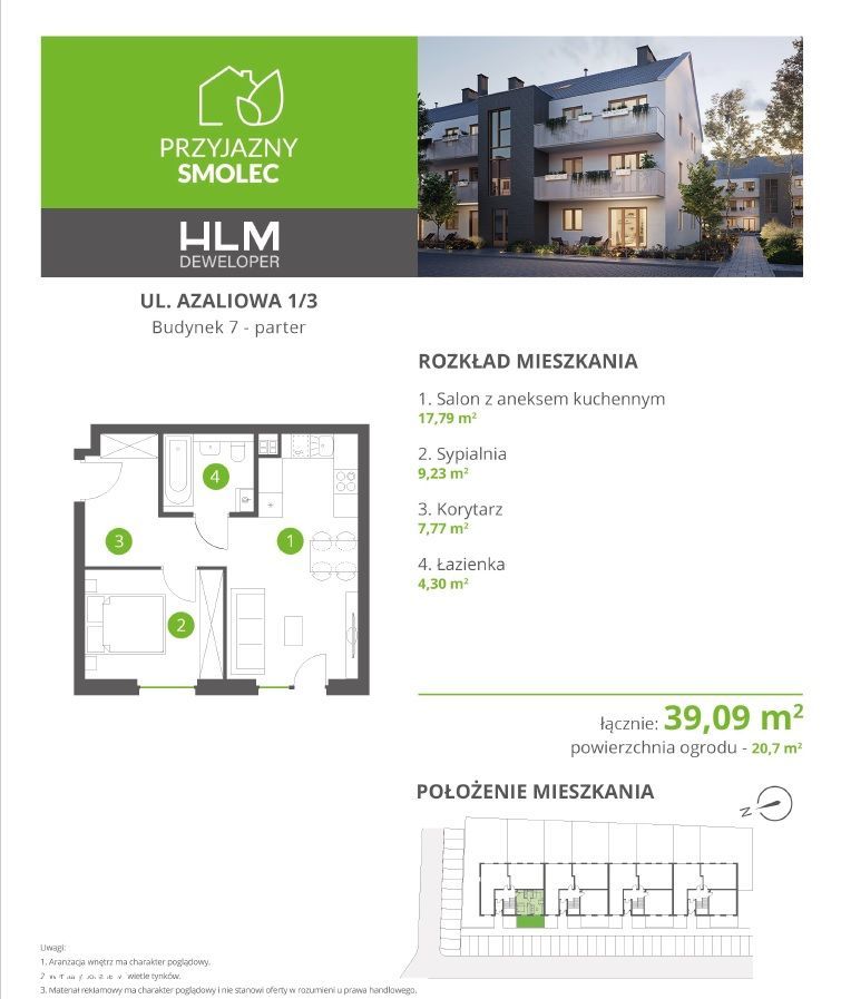 Mieszkanie 2-pokojowe -podwyższony standard-Smolec