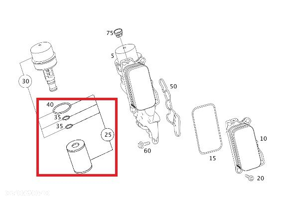 MERCEDES C-KLASA CLK CLS Filtr oleju OM272 OM273 - 2