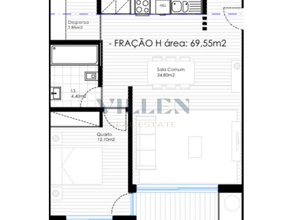 Apartamento T1 com Garagem - Localização Privilegiada em Vila Nova ... - Grande imagem: 2/5