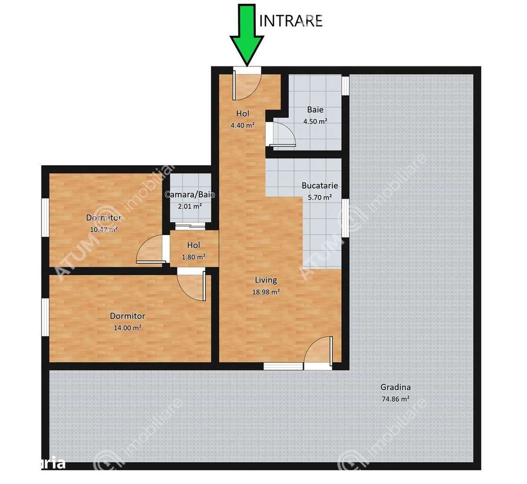 Apartament cu 3 ccamere si gradina de 74 mp in zona Selimbar din Sibiu-4