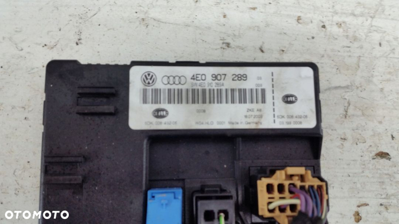 Moduł sterownik komfortu Audi A8 D3 4E0907289 - 2