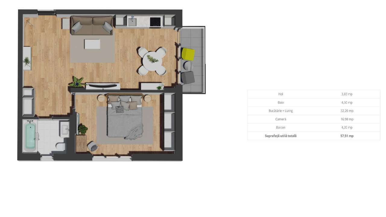 Apartament cu 2, camere, zona Vivo, parcari subterane - Imagine principală: 1/20
