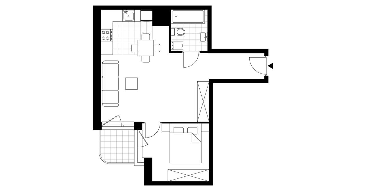 2-pokojowe mieszkanie 43m2 + balkon Bez Prowizji - Pełny obrazek: 3/8