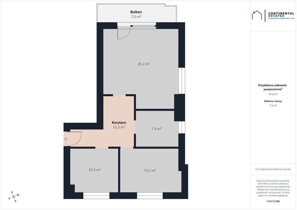 Mieszkanie 66m2 w Centrum | Balkon | 2p | nr 4-1
