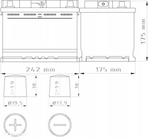 Akumulator ATLANT 12V 63Ah 600A EN P - 10