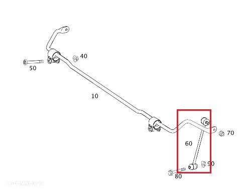 MERCEDES W204 C207 Lacznik stabilizatora tyl prawy - 2