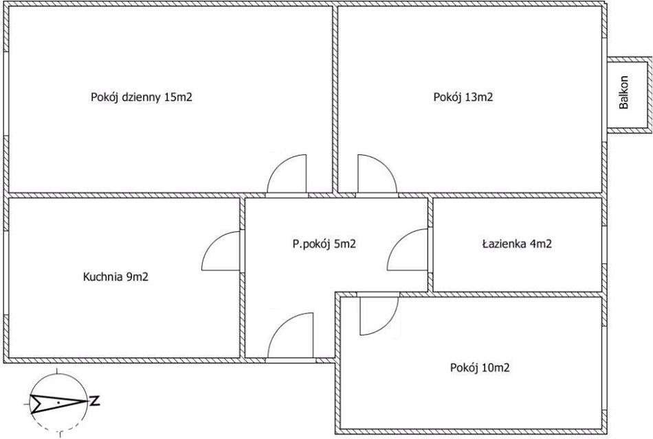 3 pokoje z oddzielną kuchnią i balkonem-15