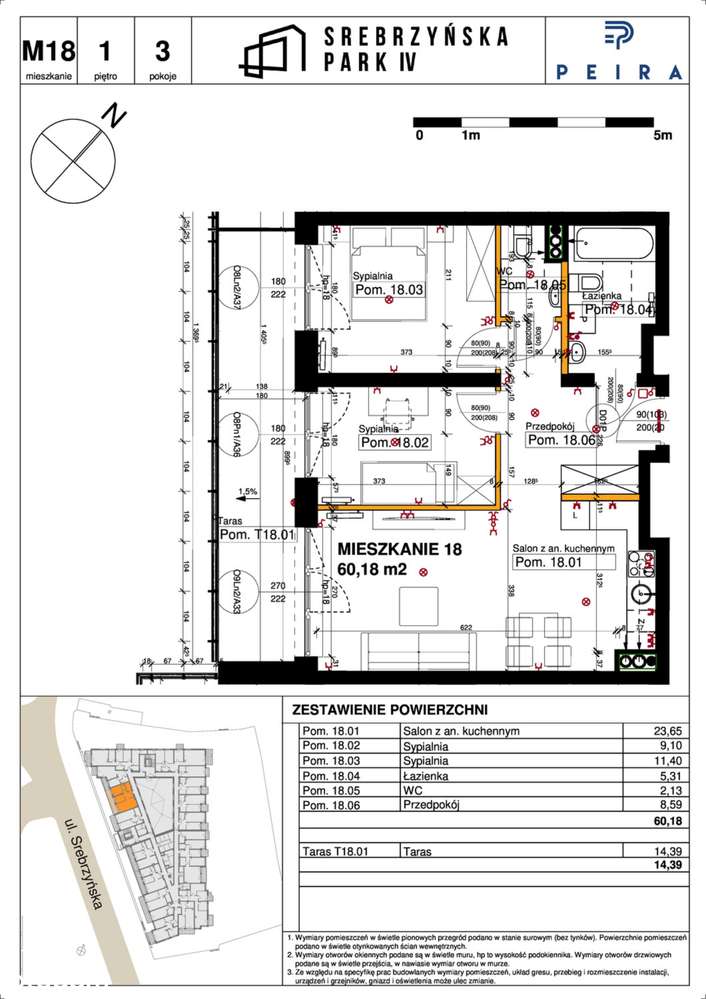 Srebrzyńska Park I​V | mieszkanie 3-pok. | M18 - Pełny obrazek: 2/7