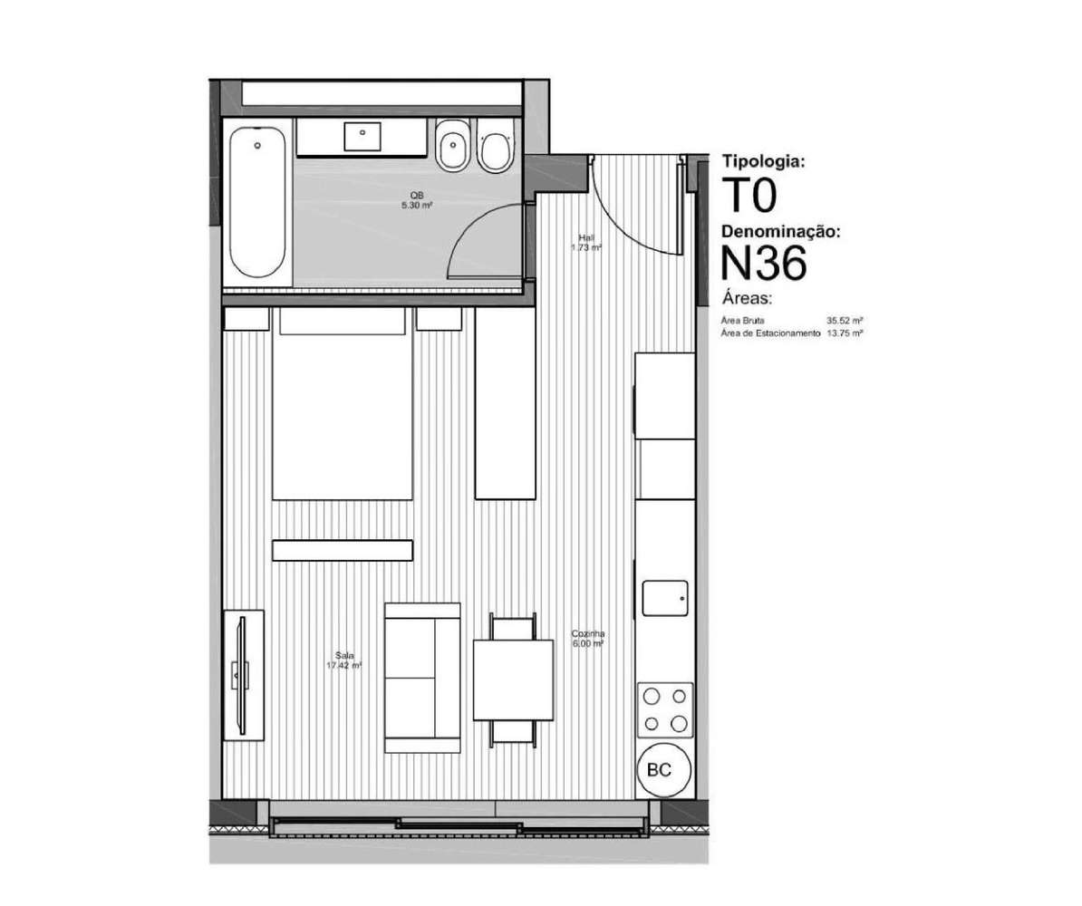 Apartamento T0 Novo – Zona dos Caulinos-15