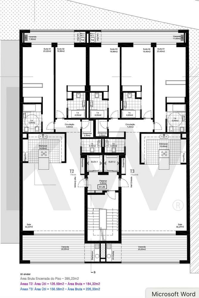 T2 espaçoso com 184,32m2 de área bruta com piscina no terraço, na Bemp-35