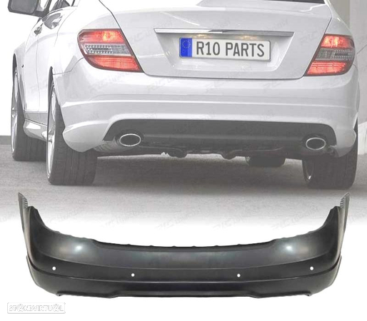 PARA-CHOQUE TRASEIRO PARA MERCEDES CLASSE C W204 12-15 LOOK AMG PDC - 1