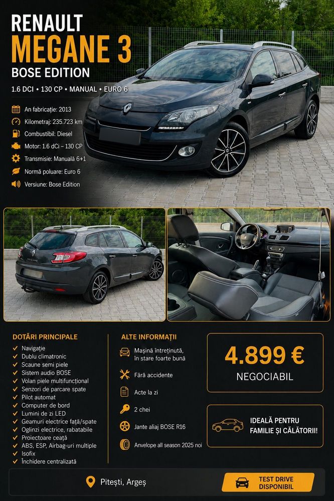 Renault Megane III [2008 - 2016] ENERGY dCi 130 Start & Stop Bose Edition 2013