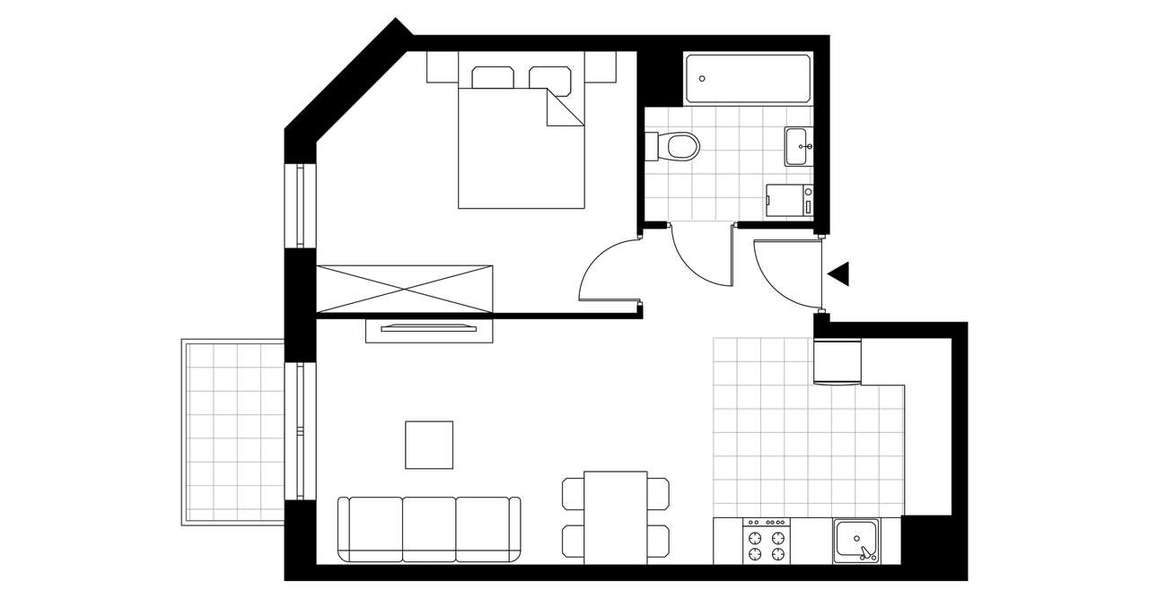 2-pokojowe mieszkanie 43m2 + balkon Bez Prowizji - Pełny obrazek: 3/8