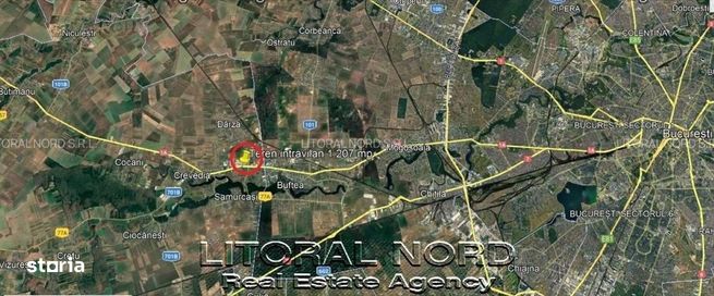 Comision 0% -Com.Crevedia,Sat. Manastirea,teren 1.207mp,desch. la DN1A-1