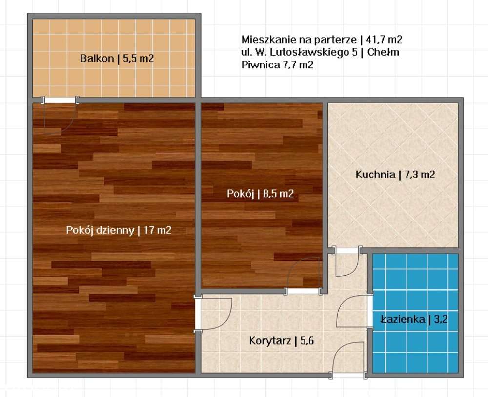 Mieszkanie M-3 | 41,7 m2 | Parter | Lutosławskiego - Pełny obrazek: 2/16