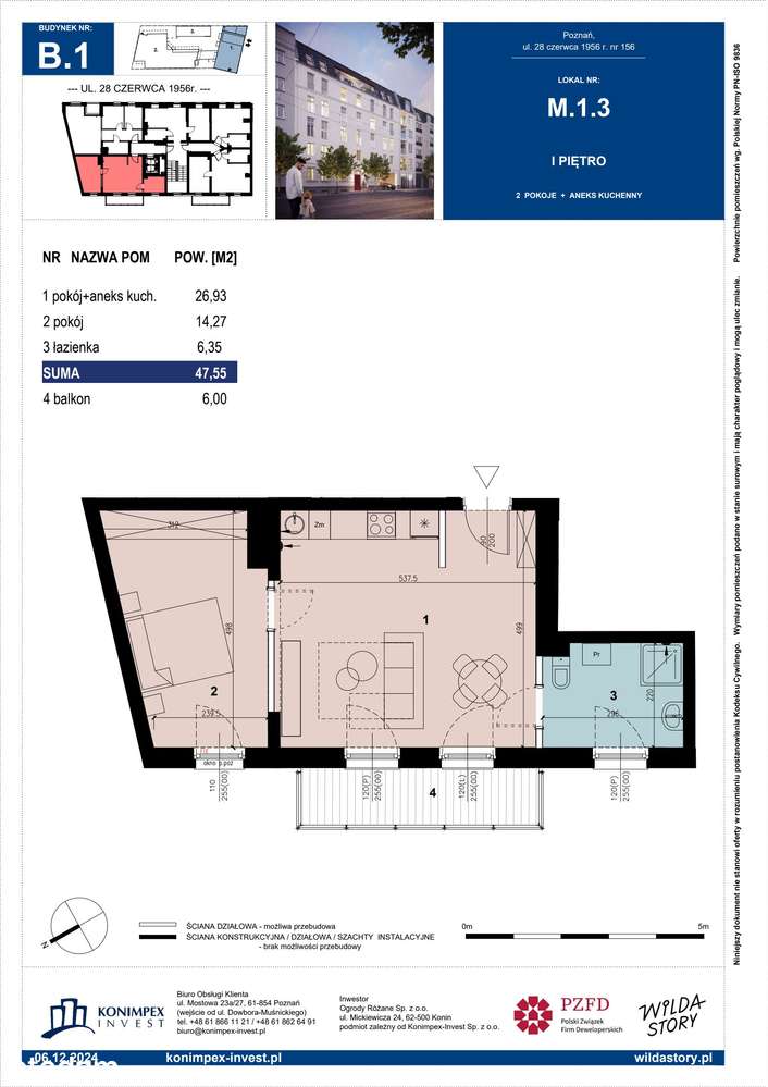 Wilda Story | okazja! | mieszkanie B1.M.1.3 - Pełny obrazek: 3/11